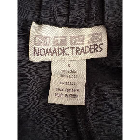 90s Vintage Nomadic Traders Silk Linen Midi Women's Skirt  Size Small Gray Grey - Picture 5 of 5